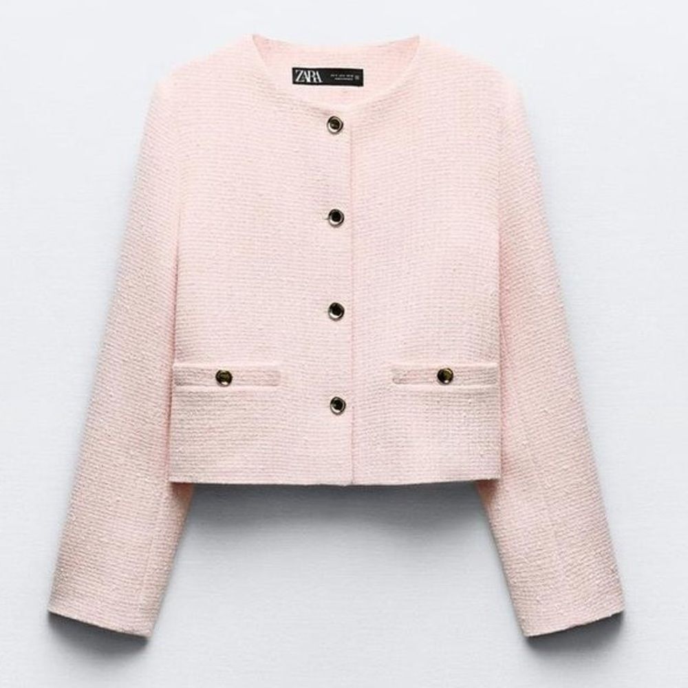 ZARA STRUCTURED ROUND NECK BLAZER - Picture 6 of 9